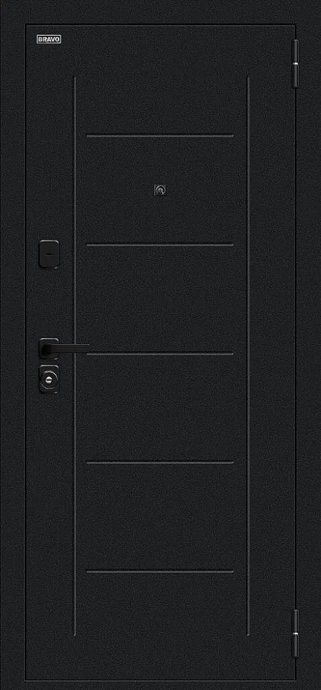 Дверь Борн/SBlack Букле черное/Bianco Melinga BR6182