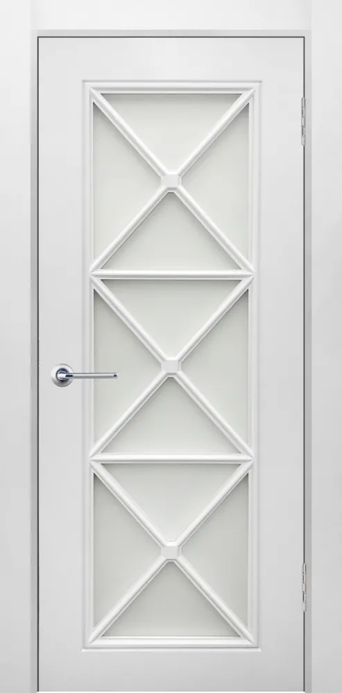 Межкомнатная дверь Легенда Британия 2 Белый Стекло Сатинат белое